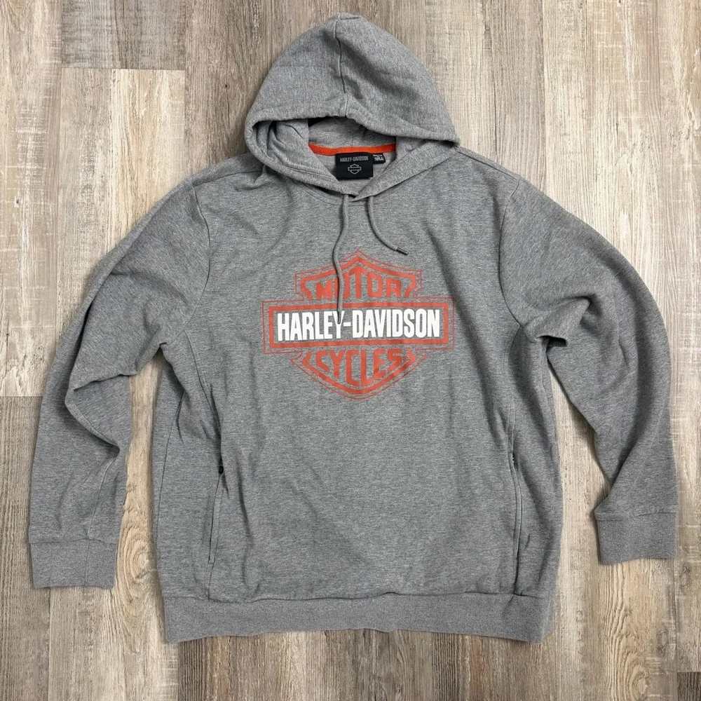 Harley-Davidson Men's Pullover Gray Hoodie Bar & Shield Tech-size XL *like NEW*